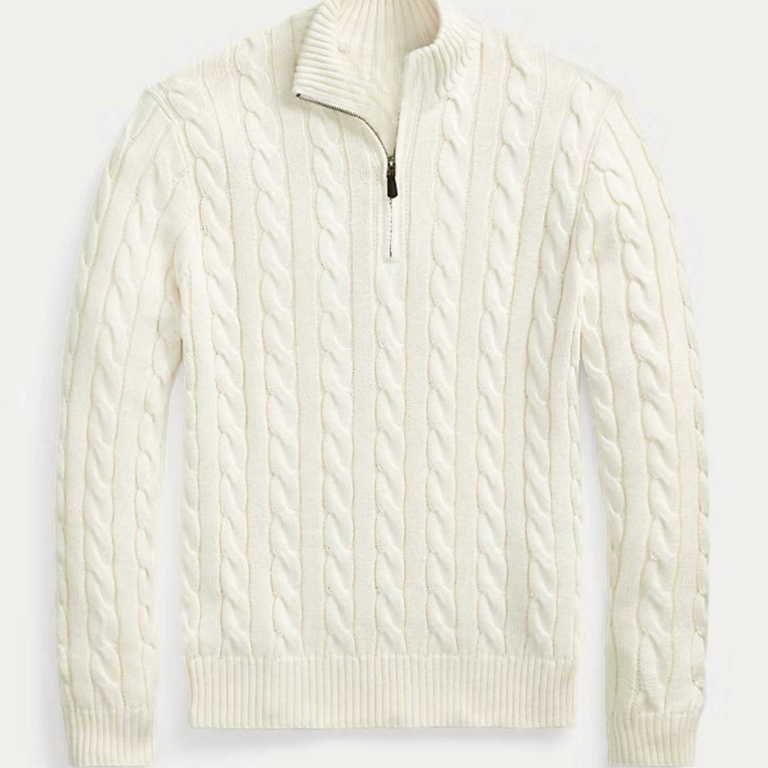 Cable-Knit Sweater - White