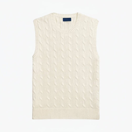 Cable-Knit Cotton Sweater Vest