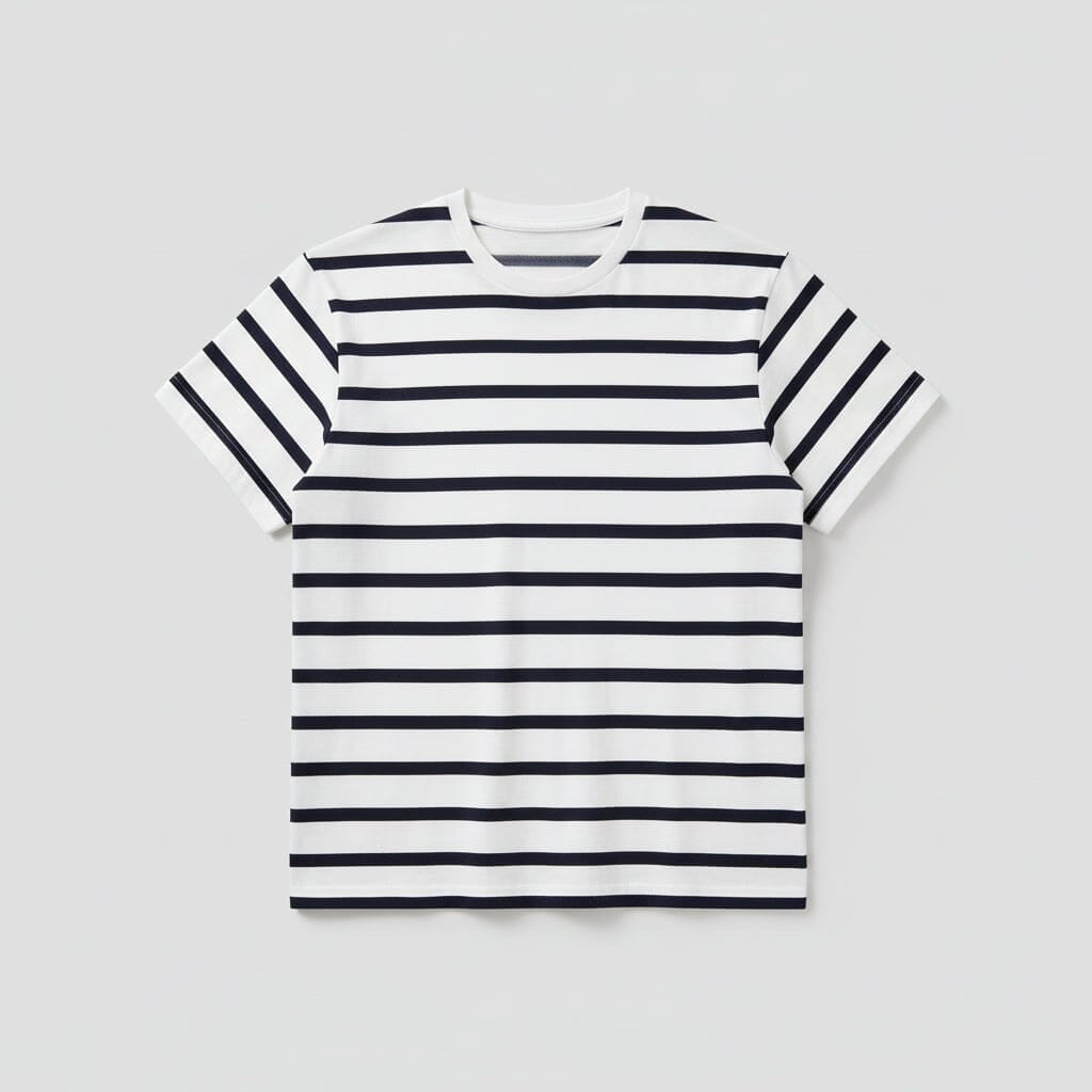 Striped Jersey Crewneck T-SHIRT