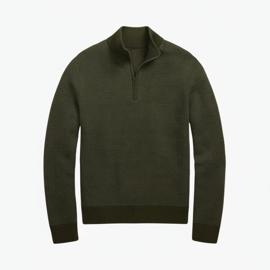 Washable Wool Quarter-Zip Sweater
